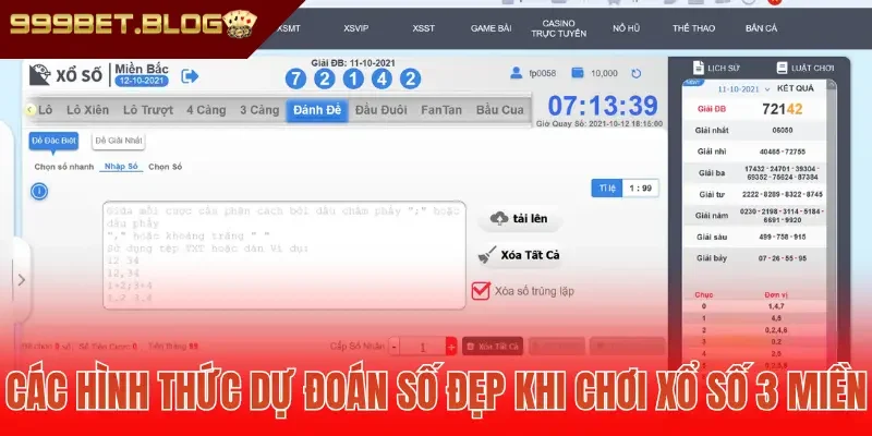 Các sản phẩm cược xổ số 3 miền 